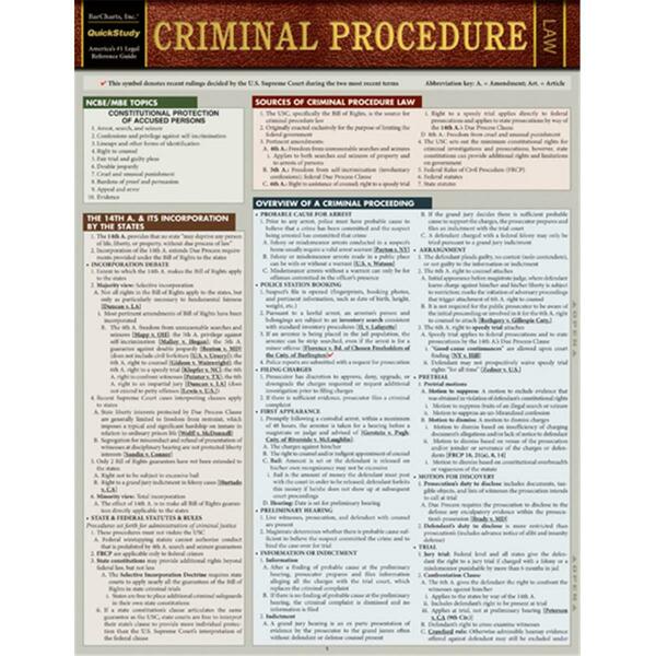 Barcharts Publishing Criminal Procedure Guide 9781423233100
